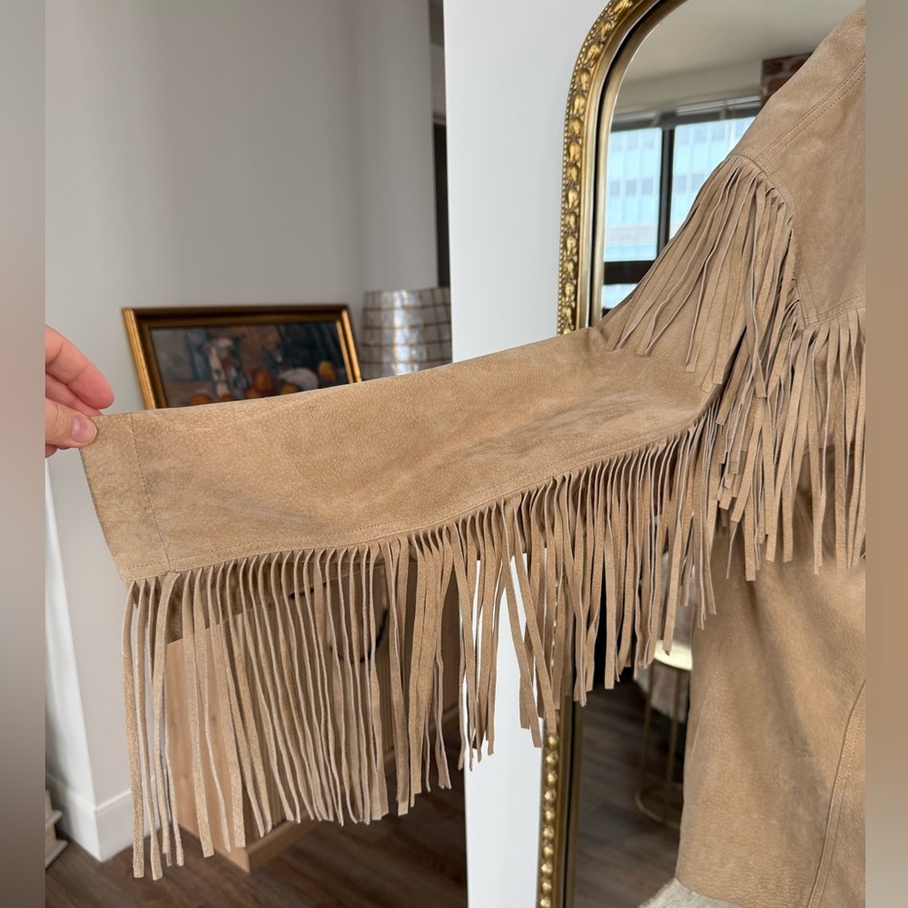 Zara Beige Leather Jacket - Picture 5 of 6